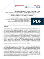 Chomelia Asiatica: Adulticidal Activity of Synthesized Using Linn. (Family: Rubiaceae) Against