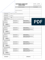 Customer Complaint Login Form: Details Description / Explanation Fill Up The Blanks SL. NO. To Be Filled BY