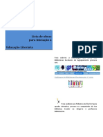 Lista de Obras de Educação Literária - 1º Ciclo