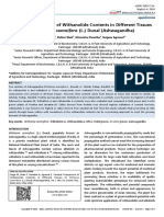 Varietal Comparison of Withanolide Contents in Different Tissues of Withania Somnifera (L.) Dunal (Ashwagandha)