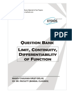 Question Bank - Limits, Continuity - Derivability