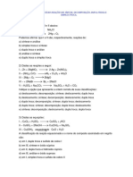 Exercicios Reacoes de Sintese Decomposicao Simples e Dupla Troca PDF