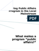 Exploring Public Affairs Program in The Local Mainstream (1st Report)