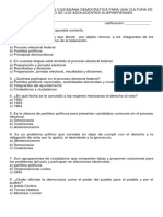 Examen de Formacion Ciudadana Democratica para Una Cultura de La Legalidad de Los Adolscentes Guerrerenses