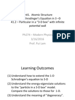 Ch41. Atomic Structure 41.1 - Schrodinger's Equa:on in 3 - D 41.2 - Par:cular in A "3 - D Box" With Infinite Poten:al Wall