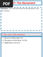 Chapter 27: The Atonement: Definition: The Work Christ Did in His Life and Death To Earn