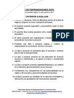 Criterios para La Evaluacion de Las Ferias de Emprendedores