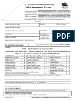 Health Assessment Record: State of Connecticut Department of Education