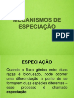 Mecanismos de Especiação 2018 - 2