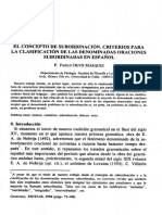 Devis Márquez - El Concepto de Subordinación. Criterios para La Clasificación de Las Denominadas Oraciones Subordinadas en Español