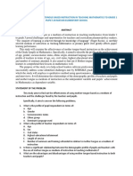 Effectiveness of Mother Tongue-Based Instruction in Teaching Mathematics To Grade 1 Pupil'S in Matain Elementary School