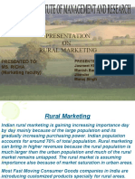 Presentation ON Rural Marketing: Presented To: Ms. Richa (Marketing Faculty)