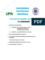 Informe de Carburador