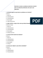 Este Test Sirve para Determinar Si Existe Un Problema de Adicción Al Alcohol y Su Grado