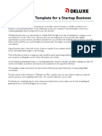 SCORE Deluxe Startup Business Plan Template 1