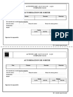 Autorisation de Sortie