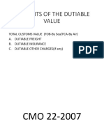 Elements of The Dutiable Value