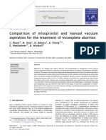 Comparison of Misoprostol and Manual Vacuum Aspiration For The Treatment of Incomplete Abortion