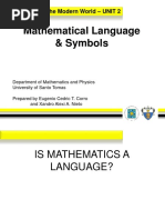 2.0 - Mathematical Language and Symbols - Including Sets