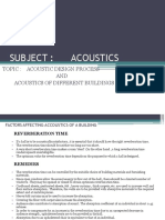 Subject: Acoustics: Topic: Acoustic Design Process AND Acoustics of Different Buildings