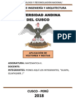 Aplicaciones de Vectores y Rectas