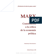 MARX, Karl, (1859) Contribución A La Crítica de La Economía Política