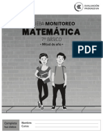 Prueba Monitoreo Matematica 7 Basico BN