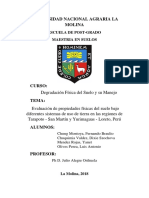 Degradación Física en Tres Diferentes Suelos de La Selva Peruana