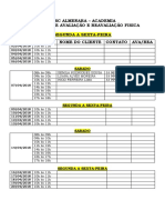 Agenda de Avaliação Fisica 