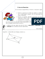 I Lista de Exercícios III Trimestre - 8° Ano Geometria