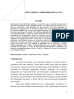 Artigo: A Alfabetização de Pessoa Com Deficiência Intelectual