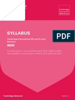 Syllabus: Cambridge International As and A Level Business