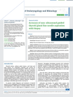 Accuracy of Non-Ultrasound Guided Thyroid Gland Fine Needle Aspiration With Biopsy