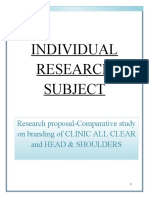 Individual Research Subject: Research Proposal-Comparative Study On Branding of CLINIC ALL CLEAR and Head & Shoulders