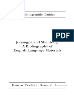 Jonangpa and Shentong: A Bibliography of English Language Materials