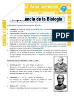 Ficha Importancia de La Biologia para Sexto de Primaria