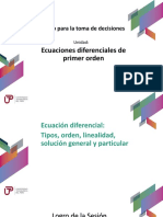 P - Sem01 - Ses01 - Ecuación Diferencial Ordinaria. Orden. Solución General y Particular. Familia de Curvas - PPT Semana 1 Sesión 1 PDF