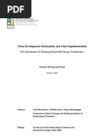 Clean Development Mechanism and Joint Implementation: New Instruments For Financing Renewable Energy Technologies