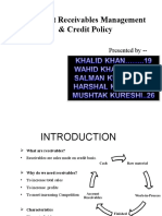 Account Receivables Management & Credit Policy: Presented by