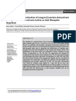 Formulation and Evaluation of Langsat Lansium Domesticum Corr Peel Ethanol Extracts Lotion As Anti Mosquito Repellent