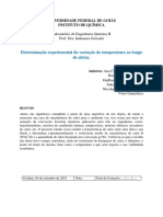 Determinação Experimental Da Variação de Temperatura Ao Longo de Aletas.