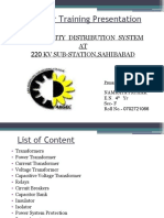 Summer Training Presentation: Electricity Distribution System AT 220 KV Sub-Station, Sahibabad