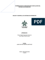 Determinación de Configuración e Instalación Del Sistema de Información