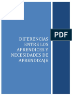 Diferencias Entre Los Aprendices y Necesidades de Aprendizaje