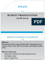 Presentation - Police Department Budget FY 2018-2019