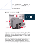 Calentamiento Del Transformador Etapa 2 El Factor de Potencia