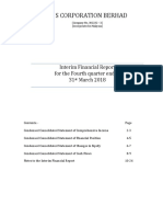 Iris Corporation Berhad: Interim Financial Report For The Fourth Quarter Ended 31 March 2018