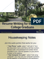 Webinar Resume Writing Recent Grads PDF