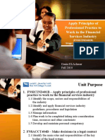 Apply Principles of Professional Practice To Work in The Financial Services Industry