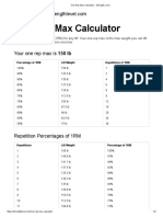 Powerclean One Rep Max Calculator - Strength Level